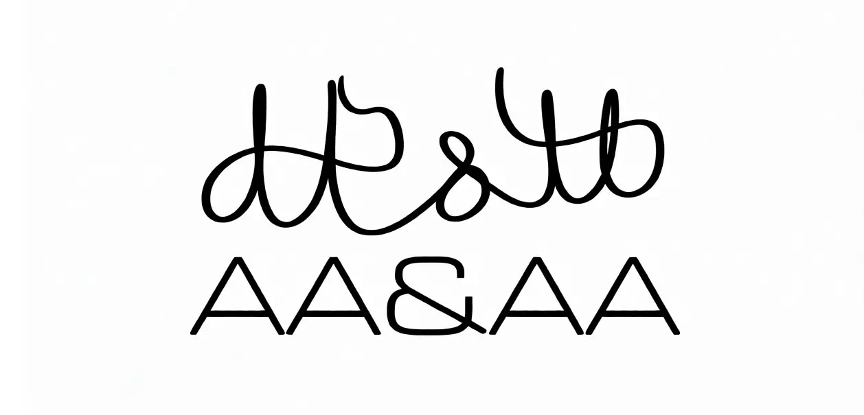 ALLALONG and AFTERALL hand-drawn monogram